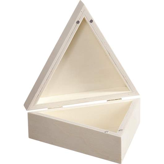 Wooden box 14x14x5cm triangle